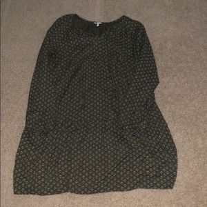 sonoma army green and white long sleeve dress